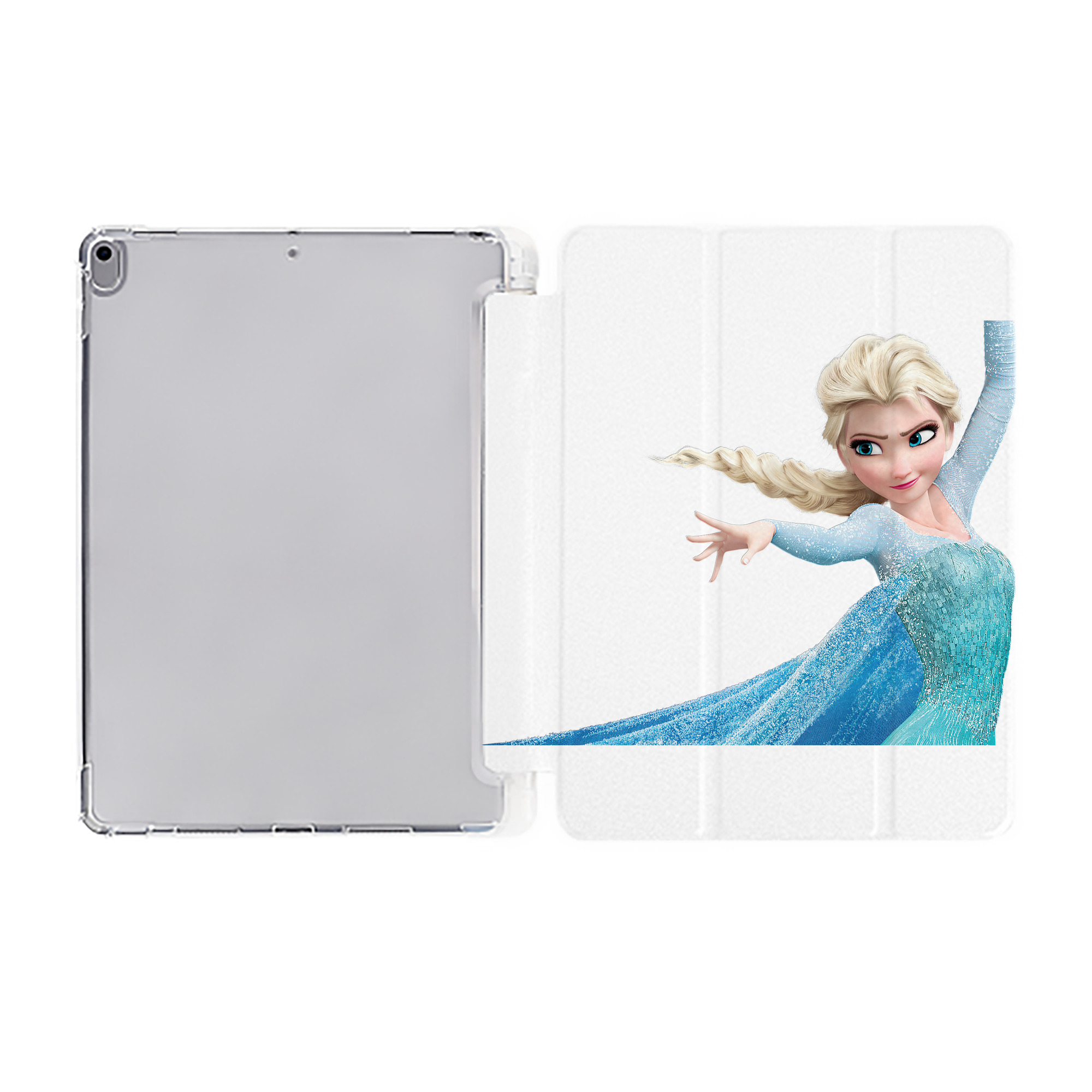 （画像用） アナと雪の女王 アンナ エルサ Frozen Anna Elsa IPad ケース ペン収納付き 三つ折りスタンド PUレザー×シリコン 対応機種9.5/10.5/10.9インチ
